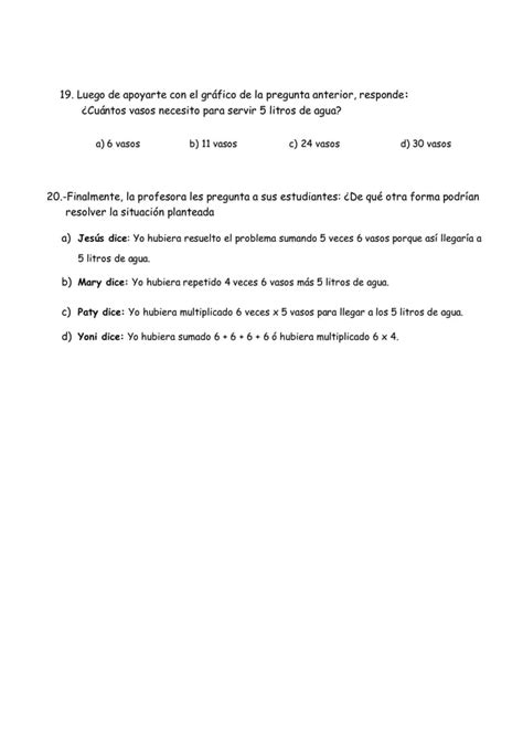 Prueba 5to Matematica Procesopdf Descarga Gratuita