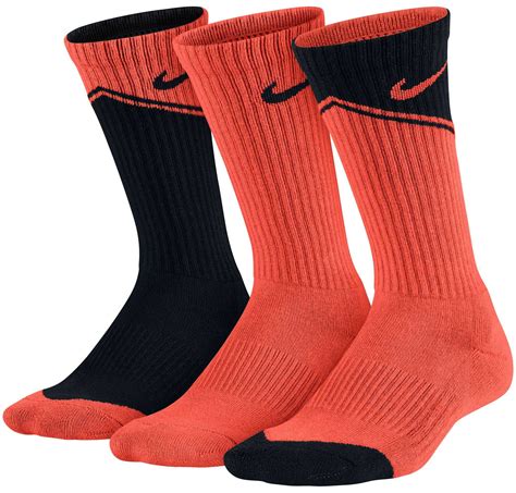 Nike Boys Performance Cushion Crew Socks 3 Pack Blackorangeblack