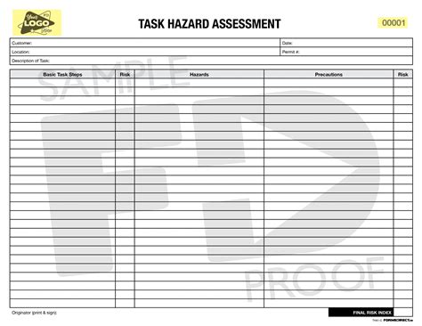 Task Hazard Assessment Card Tha C Custom Template Forms Direct