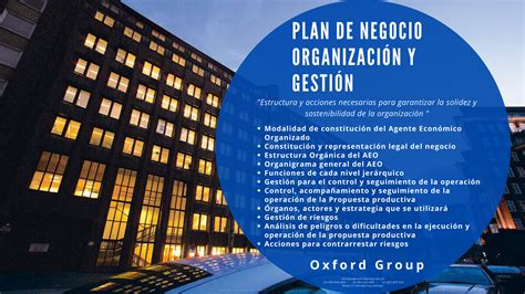 Plan de Negocio Organización y Gestión Oxford Group Oxford Group