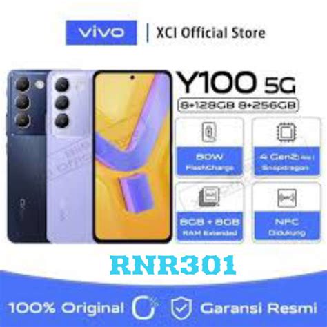 Jual Vivo Y100 5G 8 256 NFC Ram 8gb 256gb New Garansi Resmi Ungu