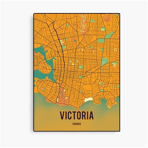 "Victoria city map canada - Map gift | art deco" Canvas Print for Sale by PostersProf1 | Redbubble