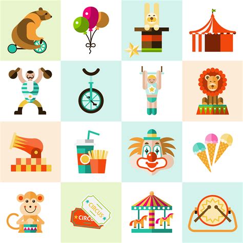 Circus Icons Set 439478 Vector Art At Vecteezy