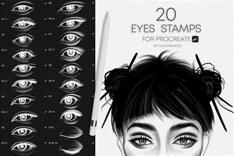 Procreate Eyes Stamp Brushes Realistic Digital Eye Eye Etsy