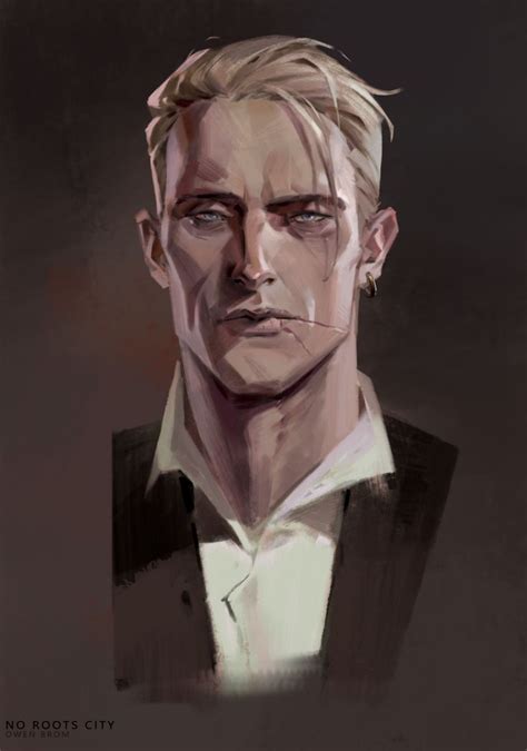 A Drawing Of A Man With Blonde Hair And Wearing A Black Vest White