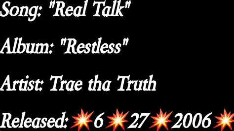 Trae Tha Truth Real Talk Lyrics EXPLICIT YouTube