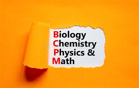 Bcpm Biology Chemistry Physics Math Symbol Concept Words Bcpm Biology