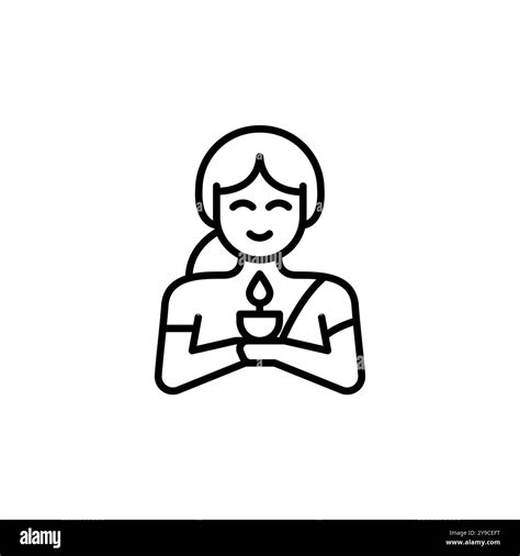 Woman holding diya icon Stock Vector Image & Art - Alamy