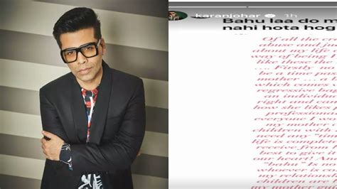 Karan Johar Hits Back At A Troll Wanting Him To Bring A ‘bahu Home