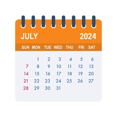 July 2024 Calendar Images Clip Art Meris Steffie