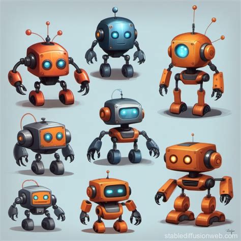 Video Game's Small Robot Concept Art | Stable Diffusion Online