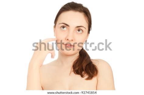 Picture Beautiful Nude Woman Looking Isolated Stock Photo