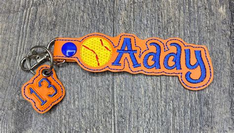 Custom Softball Keychain, Softball Team Gifts, Personalized Softball ...