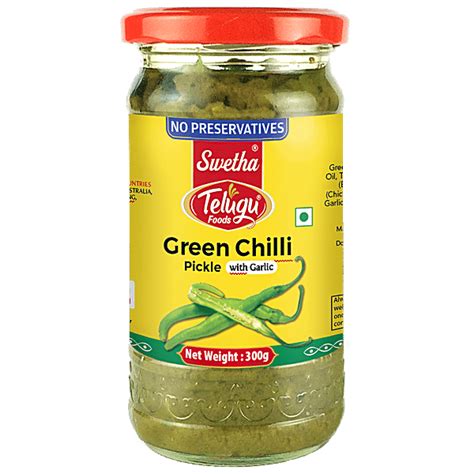 Buy Swetha Telugu Foods Telugu Foods Green Chilli Pickle Bottle Online