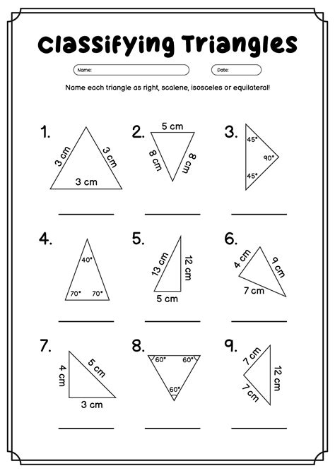 Classifying Triangles And Angles Worksheet Free Pdf At Worksheeto