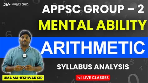 Appsc Group Mental Ability Syllabus Analysis Ll Arithmetic Ll Live