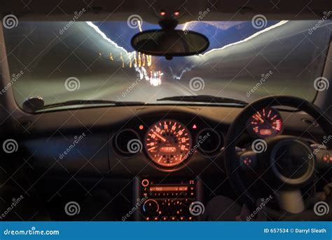 Speeding Car At Night Stock Images - Image: 657534