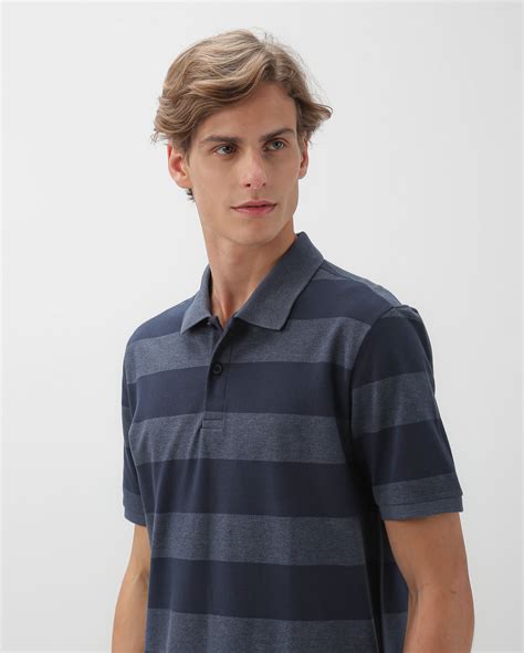 Riachuelo Camisa Polo Masculina De Malha Listrada Azul Pool Basics