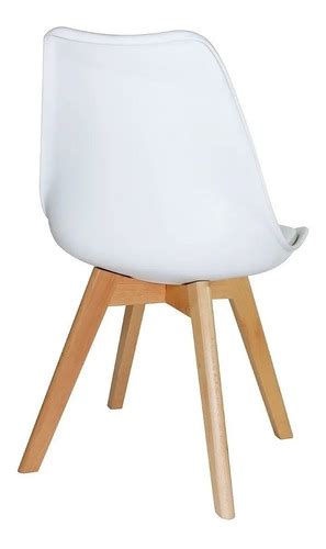 Silla De Comedor Tulip Diseño Nordico Patas Madera Blanco Colucci