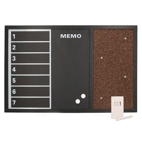 Tableau mémo magnétique avec liège et craie cm60x40x1 5 Leroy Merlin