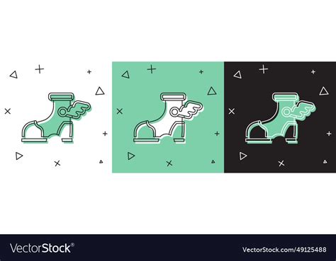 Set Hermes Sandal Icon Isolated On White Vector Image