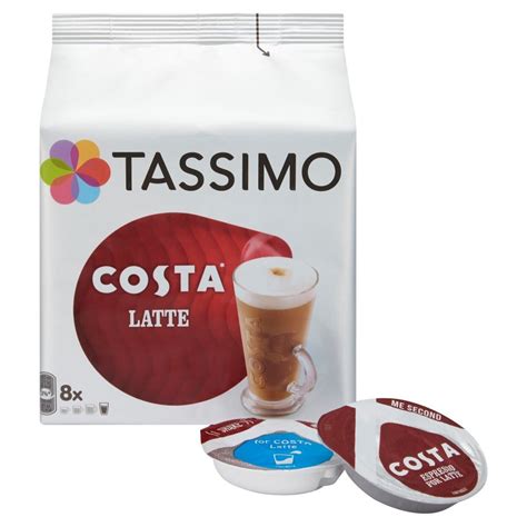 Tassimo Costa Latte Coffee Pods Pack Of 5 Total 80 Pods 40 Servings