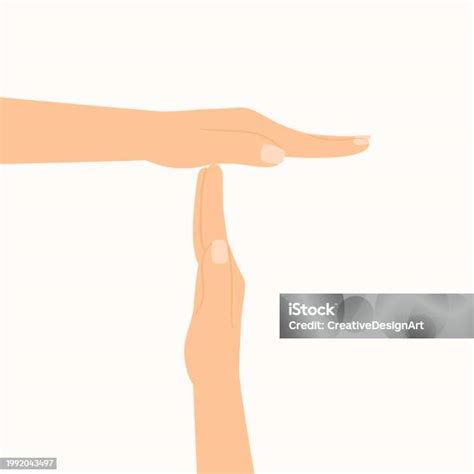 Hands Showing Time Out Gesture On White Background Break Time Sign Stok