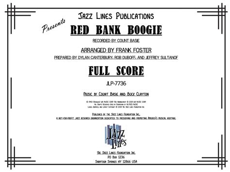 Red Bank Boogie By Count Basie Set Of Parts Sheet Music Sheet