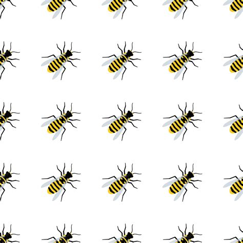 Premium Vector | Seamless pattern with flying bees vector cartoon black