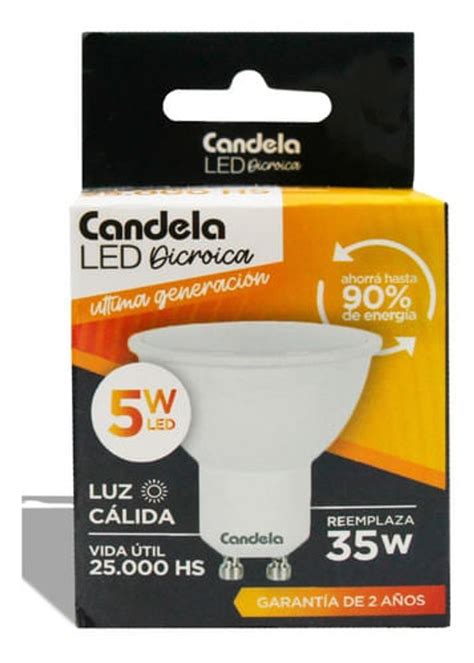 Lámpara Led Dicroica Candela 5w Reemplaza 35w Cálida fría