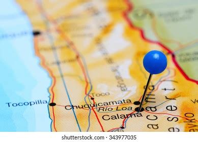 Calama Pinned On Map Chile Stock Photo 343977035 | Shutterstock