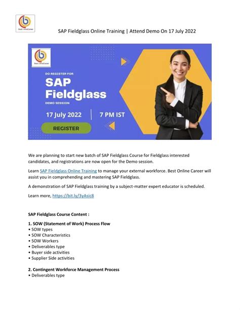 PPT SAP Fieldglass Online Training Attend Demo On 17 July 2022