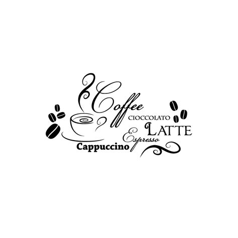 Sticker Cappuccino Latte Pas Cher Stickers Cuisine Discount