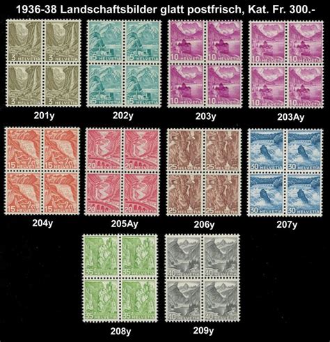 1936 Landschaftsbilder Y Glatter Gummi 4er Kat Fr 300 Kaufen