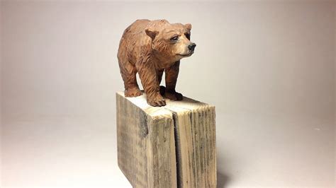 Brown Bear Sculpture Wooden Bear Figurine Bear Carving - Etsy