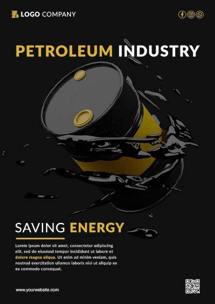 A4 Modelo de folheto Indústria do petróleo PSD Premium