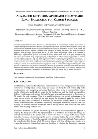 ADVANCED DIFFUSION APPROACH TO DYNAMIC LOAD BALANCING FOR CLOUD STORAGE