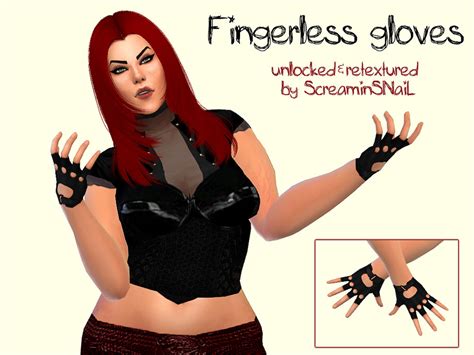 The Sims Resource EA Fingerless Gloves Unlocked Recolored By SSNL