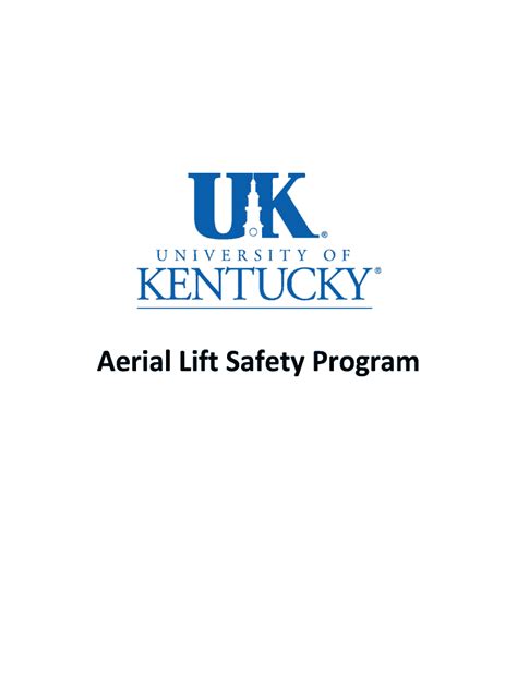 Fillable Online Ehs Uky Aerial Lift Safety Program Environmental