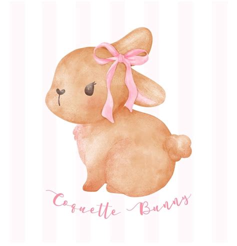 Coquette Bunny Ador Vel Coelho Castanho Fita Rosa Arco Aquarela