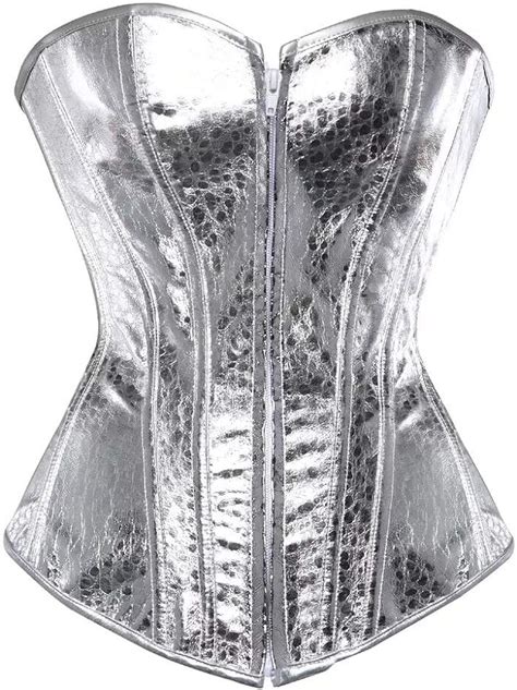 Josamogre Leder Korsett Corset Top Damen Kunstleder Corsage Gothic