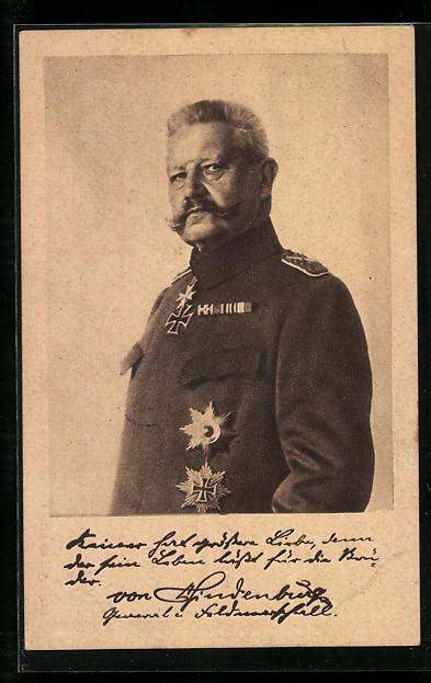 Ak Portrait Generalfeldmarschall Paul Von Hindenburg In Uniform Mit