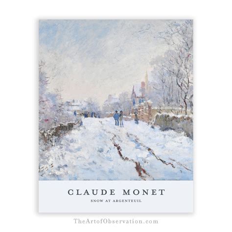 Monet Wall Art Print Winter Decor Snow at Argenteuil - Etsy