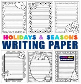 Kindergarten Writing Paper - Superstar Worksheets