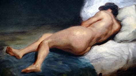 Woman Lying Naked Back View By Eugene Delacroix Oil Painting