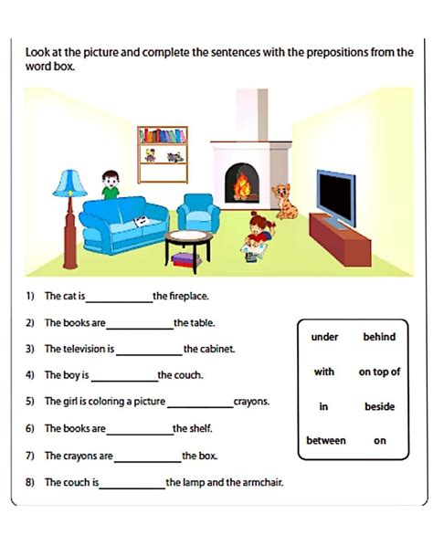 Look At The Picture And Complete The Sentences With The Prepositions