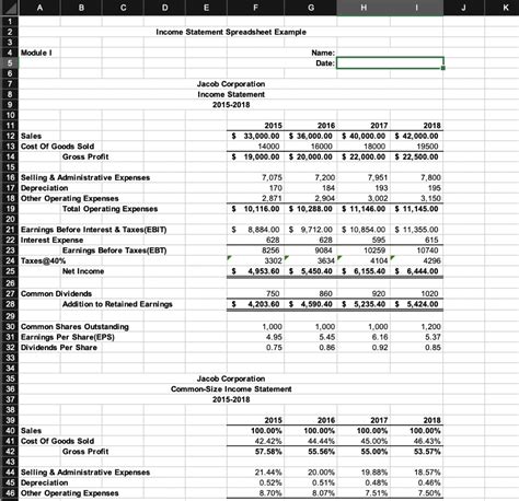 Financial Ratio Analysis Spreadsheet Template