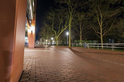 Zoetermeer The Netherlands Shopping District At Night Stock Photo