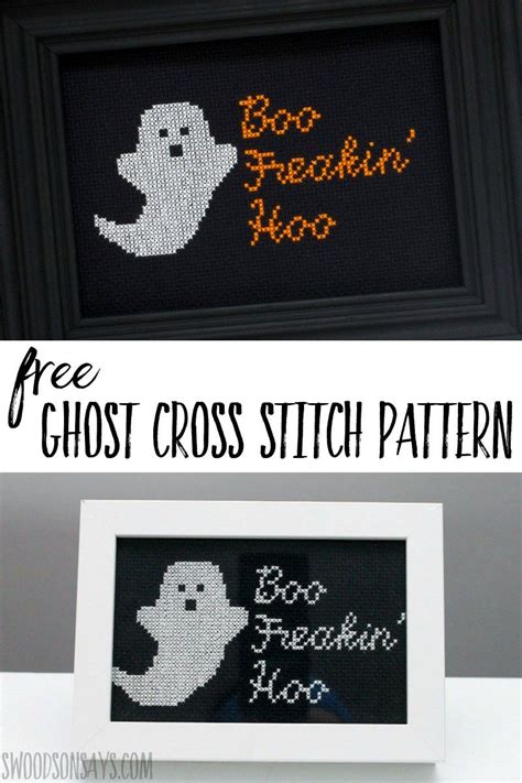 Free Ghost Cross Stitch Pattern Halloween Cross Stitch Patterns