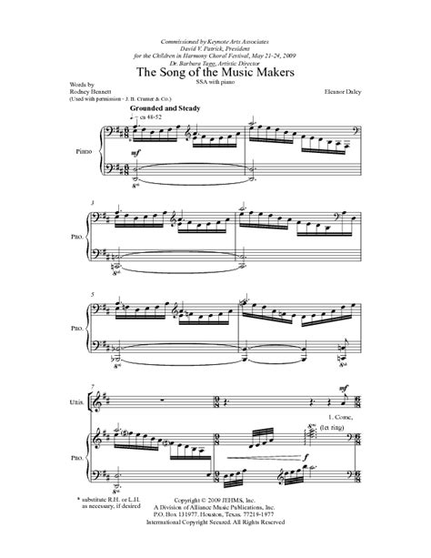 The Song Of The Music Makers Sheet Music By Eleanor Daley SKU AMP0767